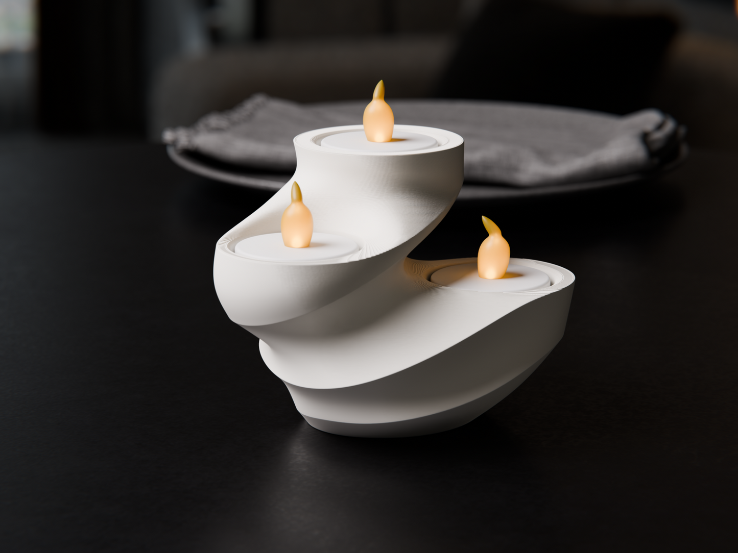 Swirl Led Tea Light Holder