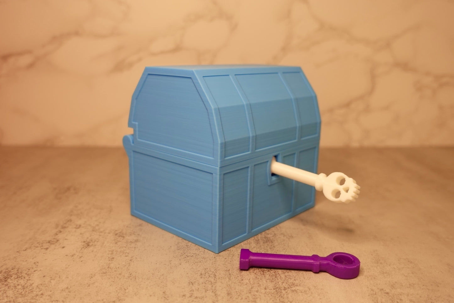 3D Printed Treasure Chest – Functional Key Lock Design