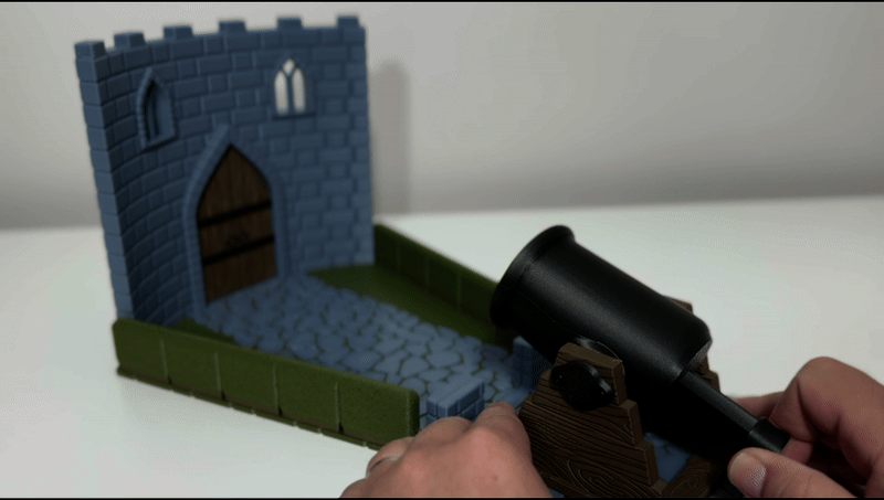 Dice Cannon & Castle Wall Scene