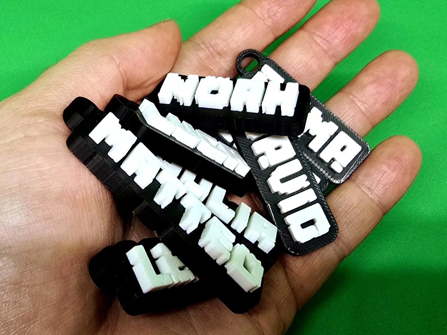 Personalized Name Keychain – Pixel Block Font