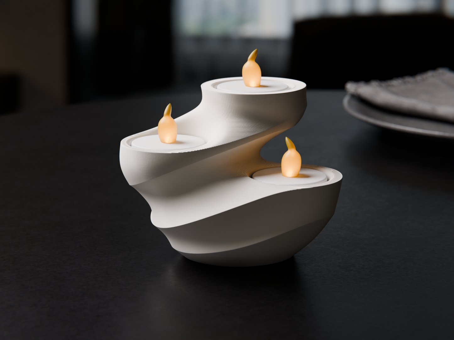 Swirl Led Tea Light Holder