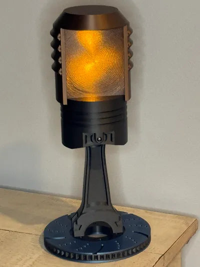 Piston Cutaway Lamp – Mid-Explosion Effect