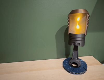 Piston Cutaway Lamp – Mid-Explosion Effect