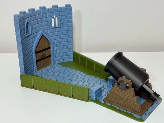 Dice Cannon & Castle Wall Scene