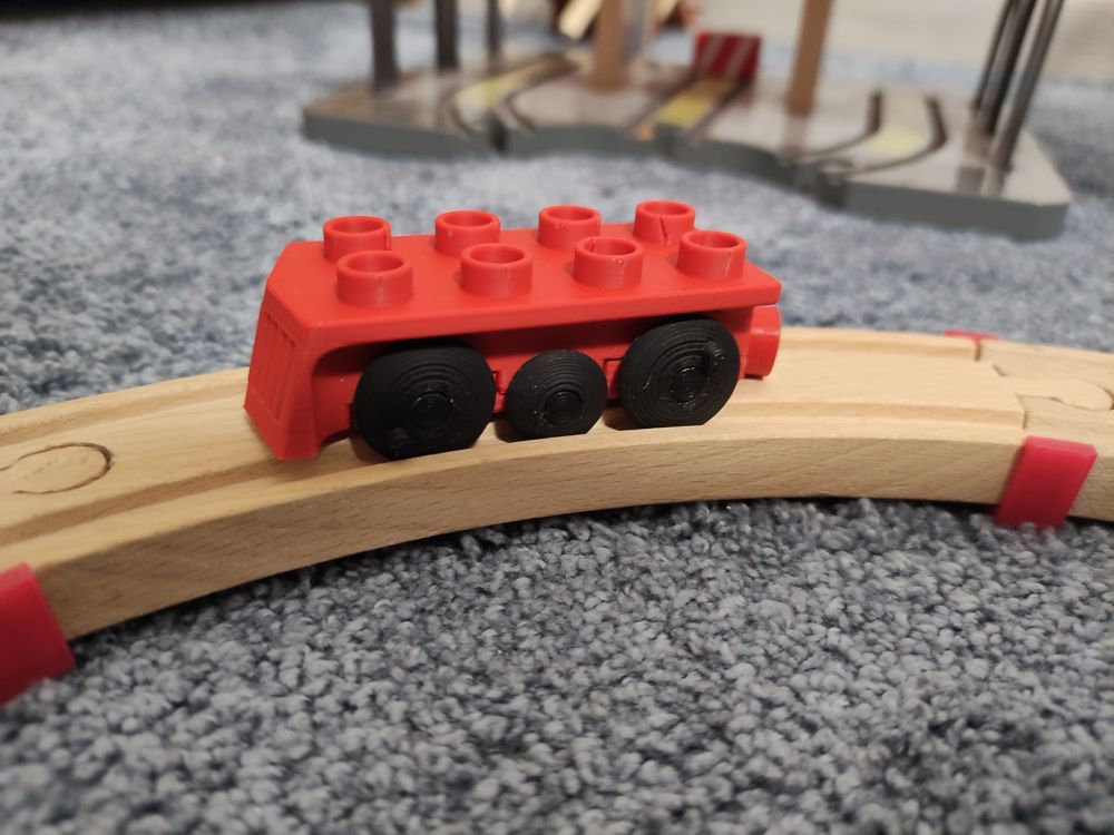 Duplo-Compatible Wooden Train Base