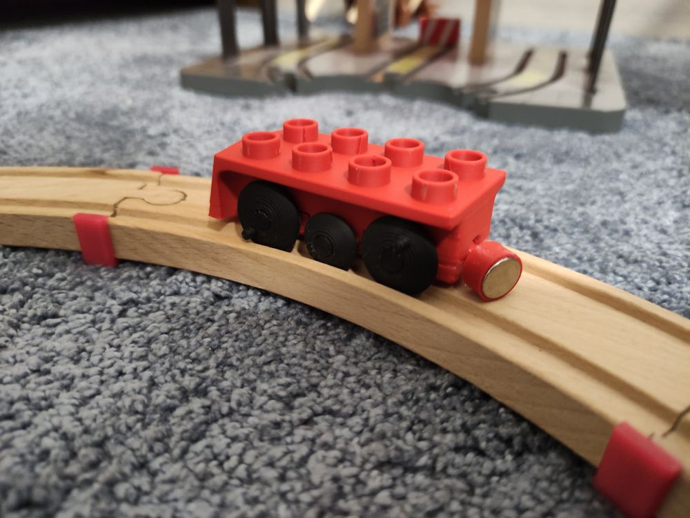 Duplo-Compatible Wooden Train Base