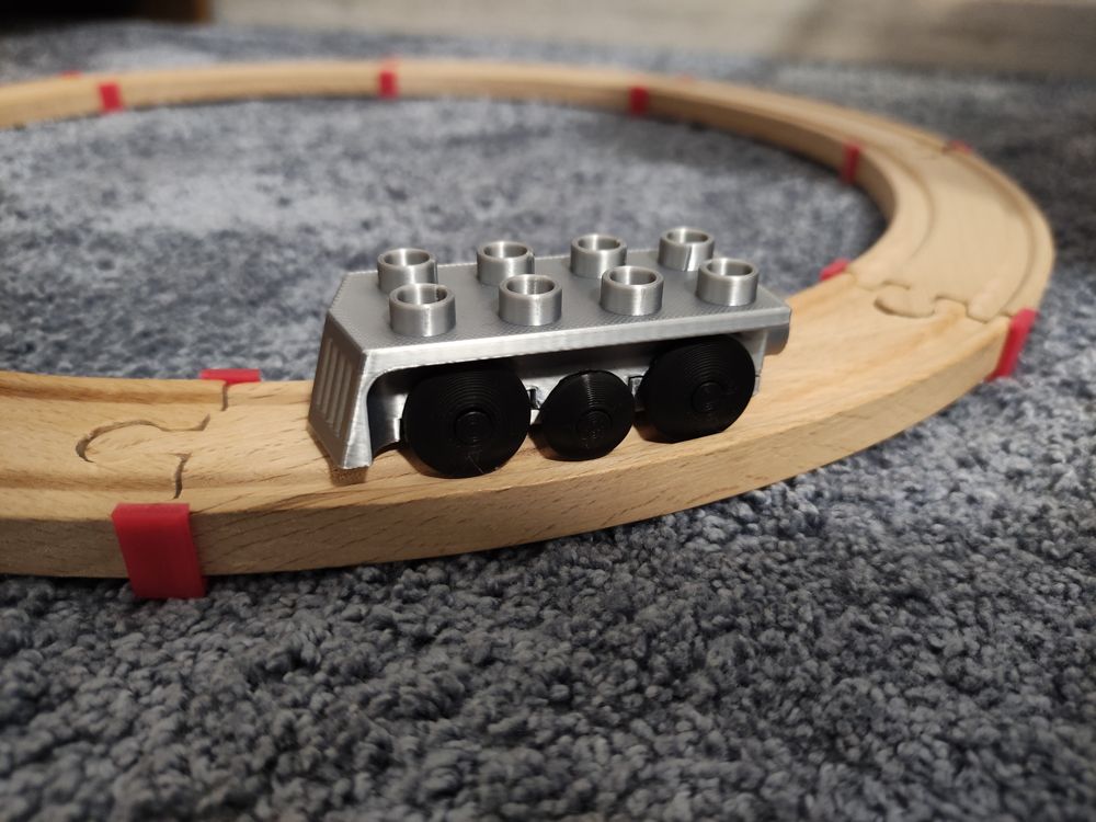 Duplo-Compatible Wooden Train Base