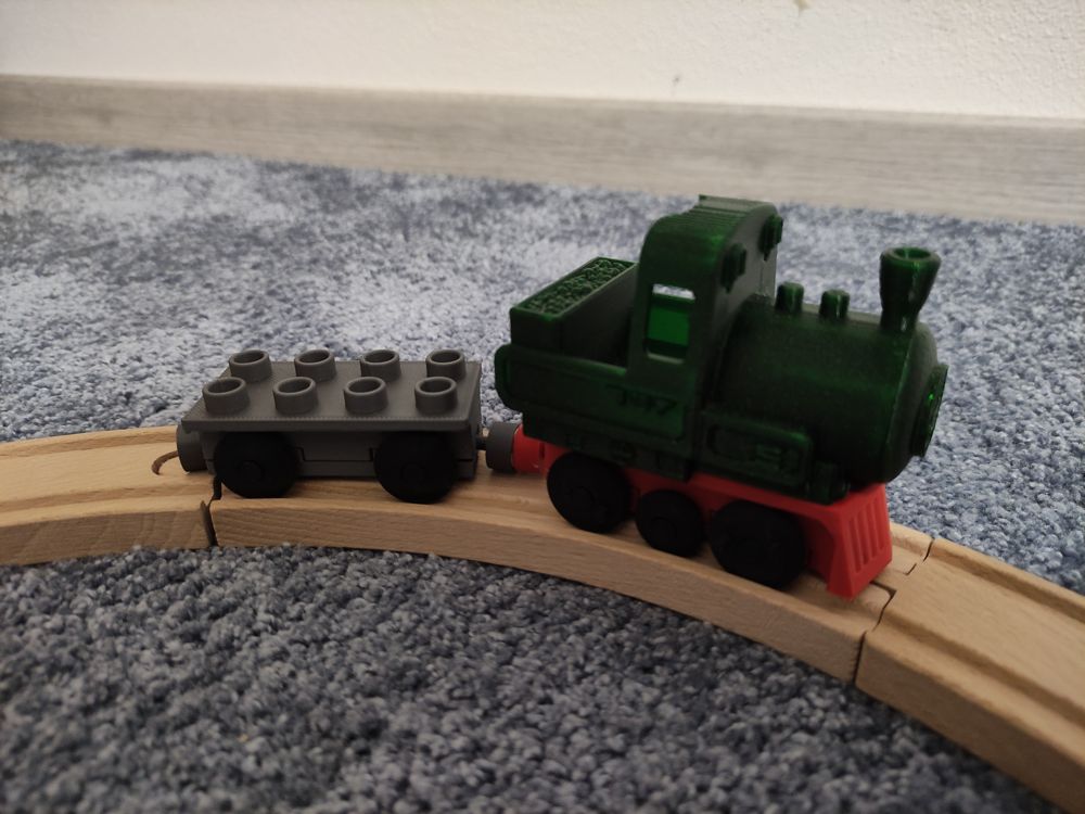 Duplo-Compatible Wooden Train Wagon Base
