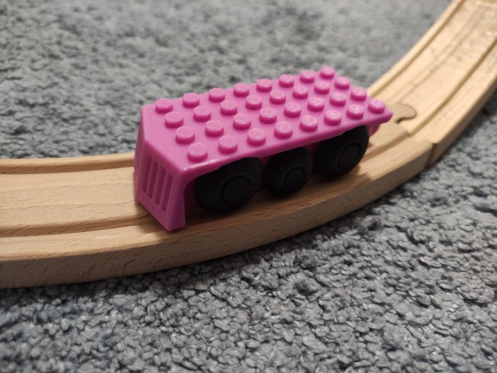 Brio-Compatible Train Base with Classic Brick Pins