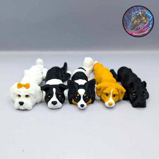 Baby Flexi Dogs Set 7 (1 of 2) – Mini Articulated Puppy Figures