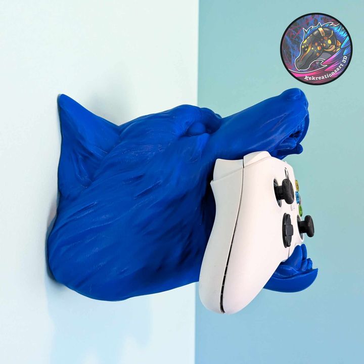 Wolf Head Controller Holder – Bold Gaming Desk Accessory