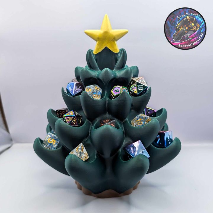 Christmas Tree Dice Tower Holder – Festive RPG Accessory