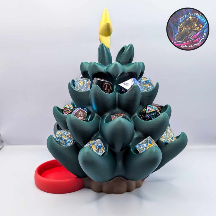 Christmas Tree Dice Tower Holder – Festive RPG Accessory