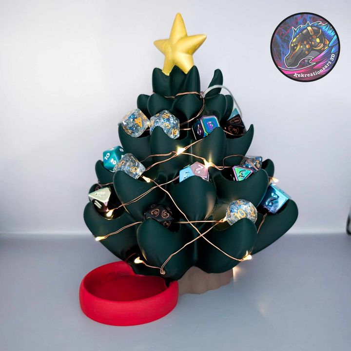 Christmas Tree Dice Tower Holder – Festive RPG Accessory