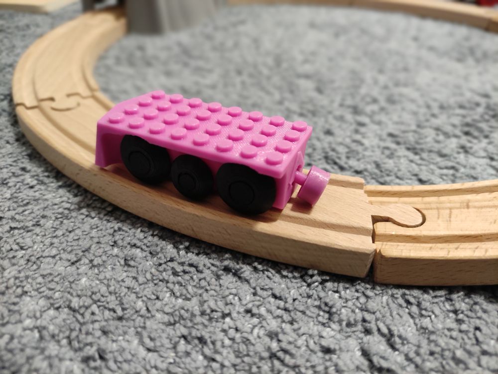 Brio-Compatible Train Base with Classic Brick Pins