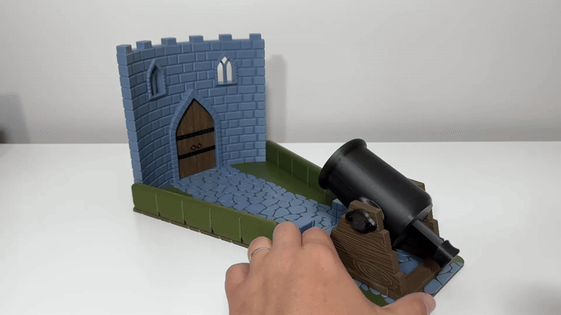 Dice Cannon & Castle Wall Scene