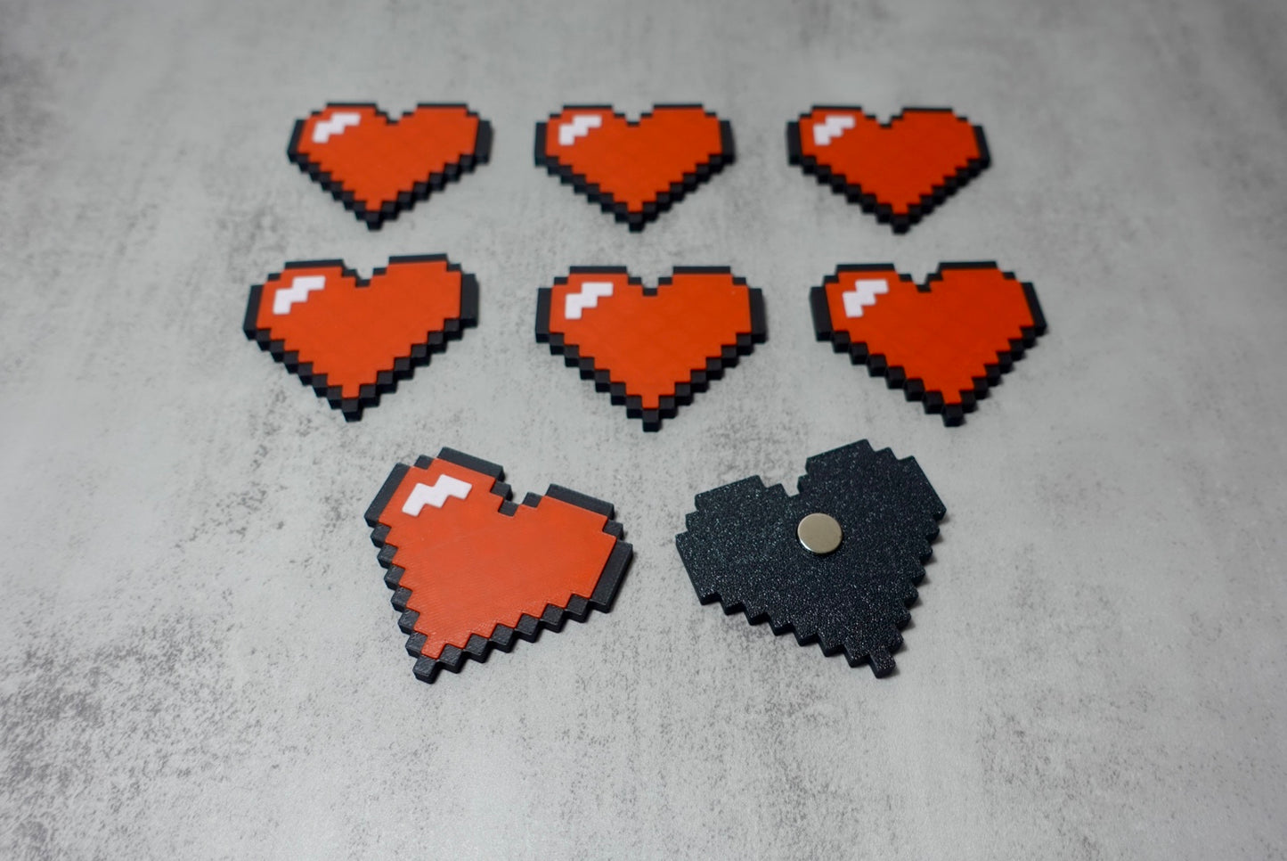 PixelHeartKeychainMagnet