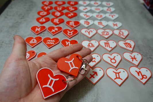 Zodiac Sign Keychain – Heart Accessory for Stylish You
