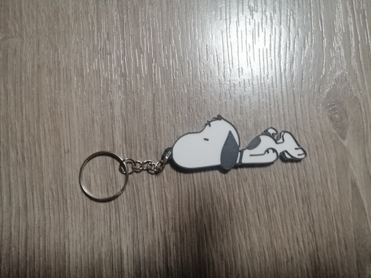 Snoopy Lying On The Floor Keychain