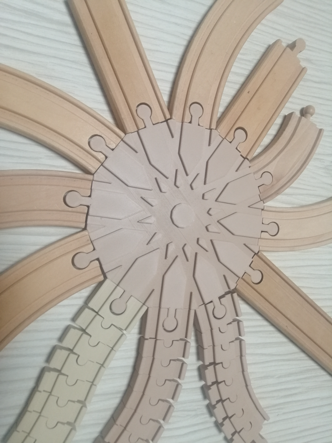 12 Way Rail With Male Connectors (Ikea, Brio compatible)