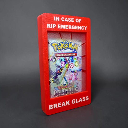Rip Emergency break glass TCG pack display