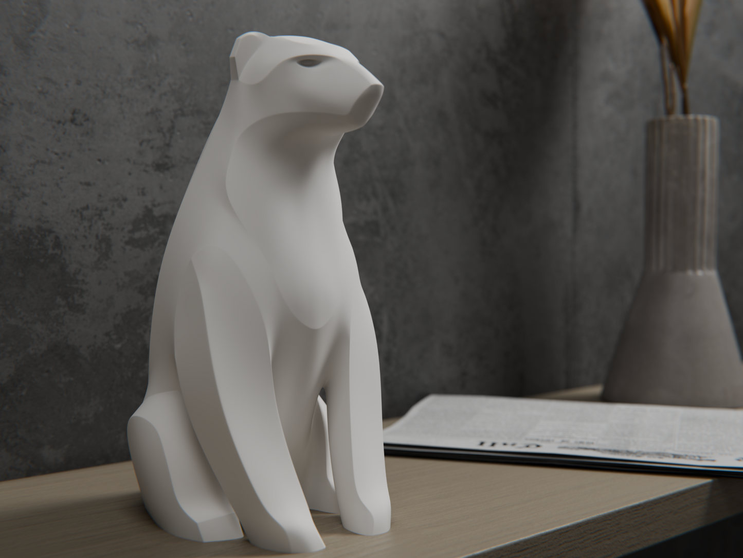 Polar Bear Desktop Statue