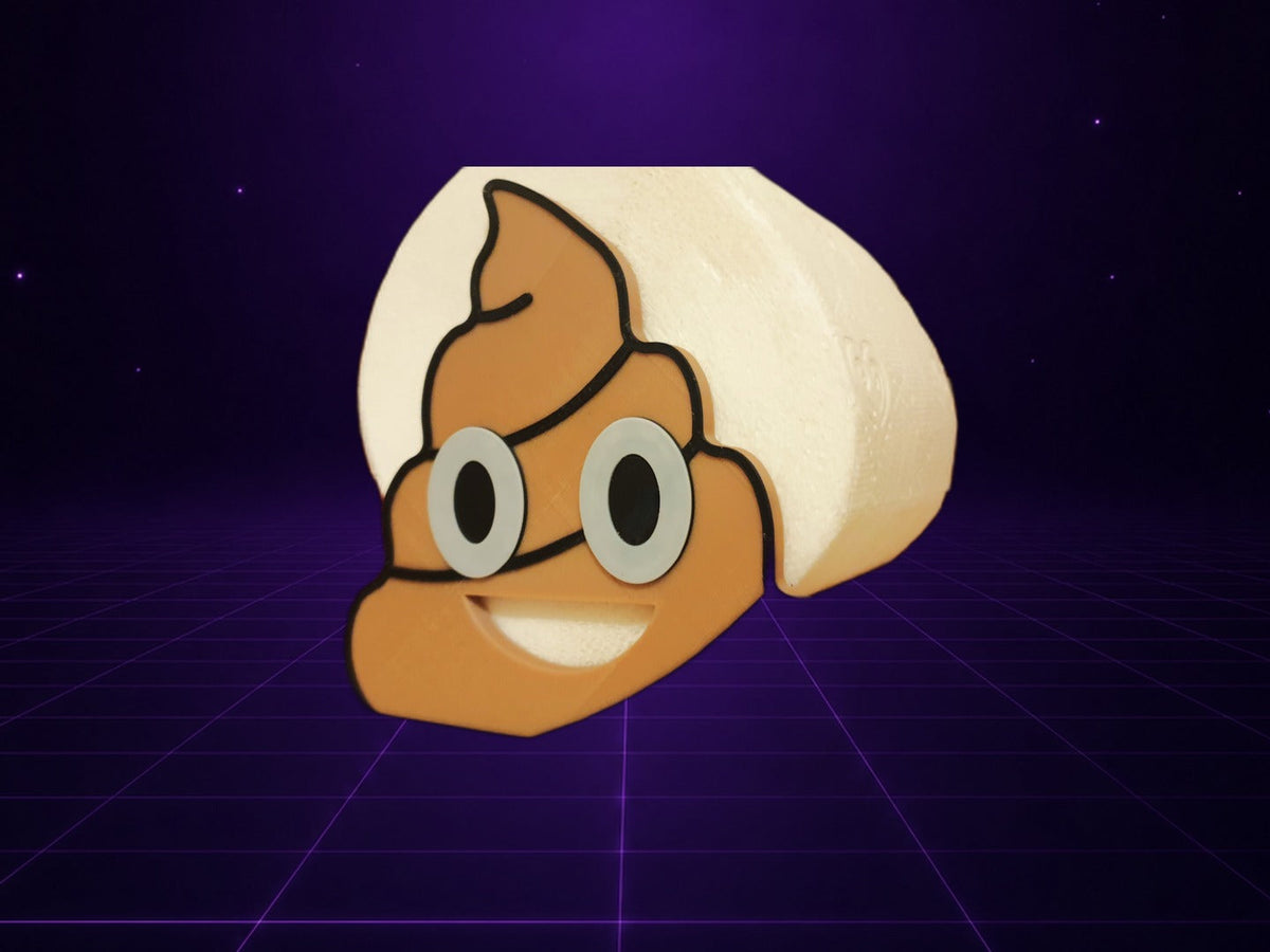 Klopapierhalter mit Kackhaufen-Emoji